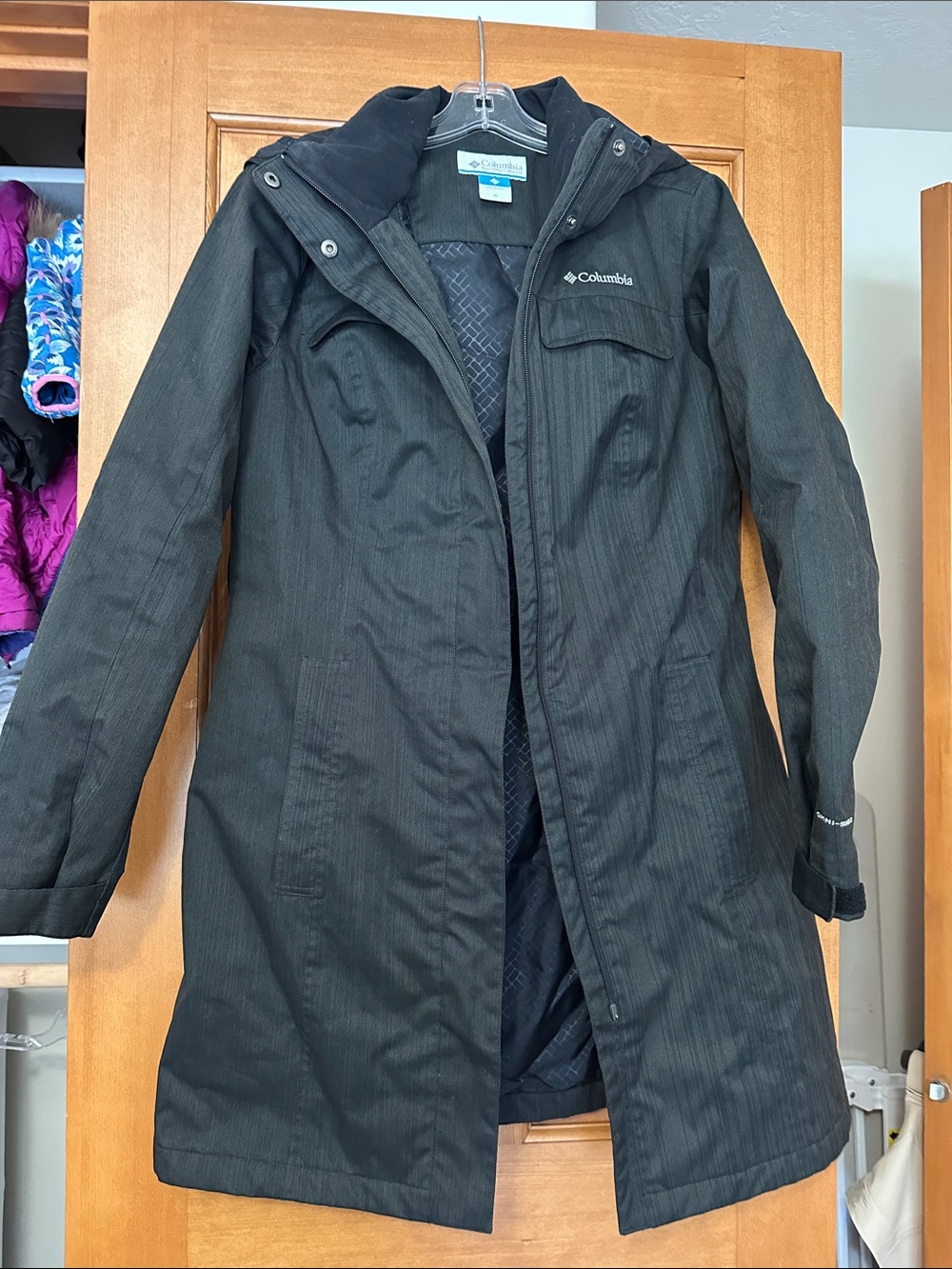 Columbia Charcoal Women's Waterproof Long Coat size M